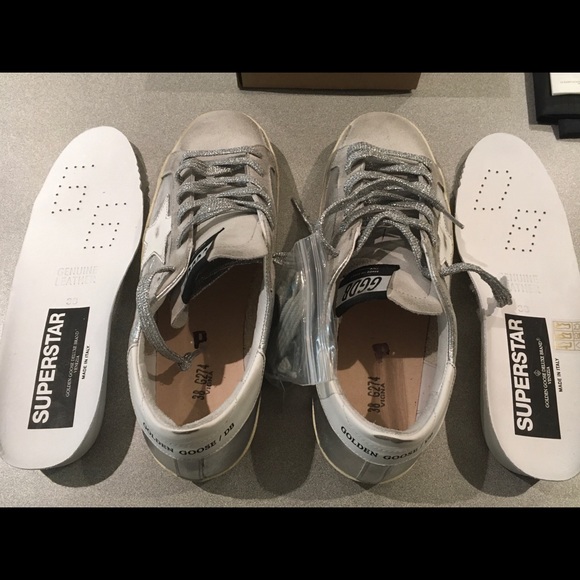 Golden Goose Superstar Wrinkled Silver Leather NIB - Picture 6 of 7